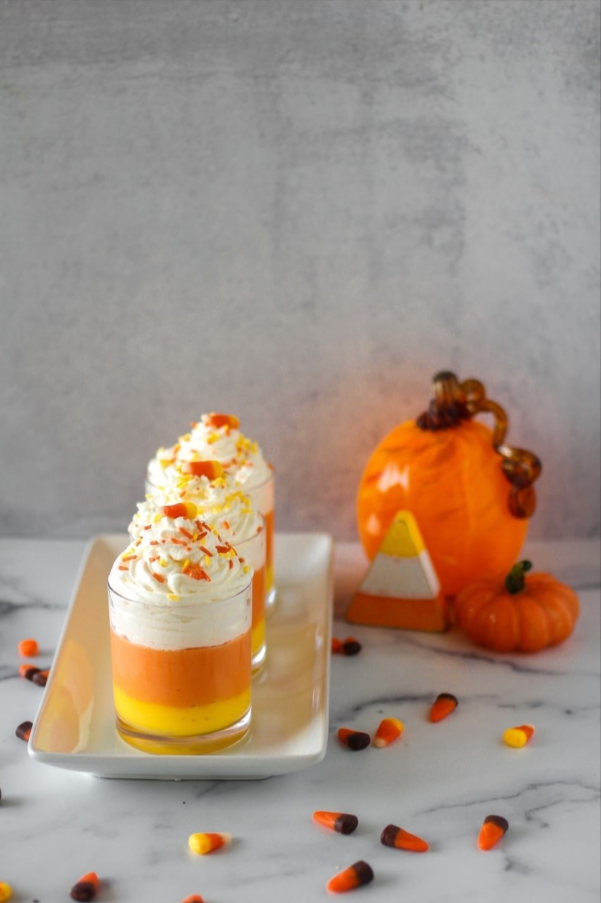 Candy Corn Inspired Pudding Parfait - 3