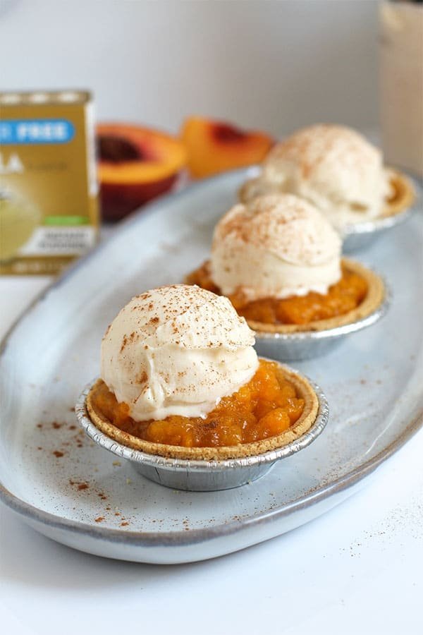 Mini Peach Pies close up of 3 pies