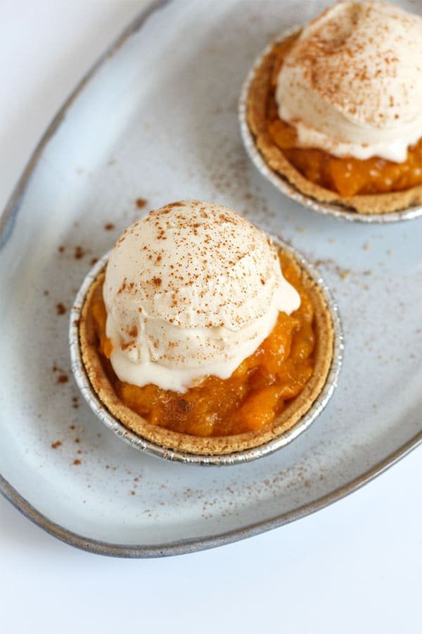 Mini Peach Pies close up